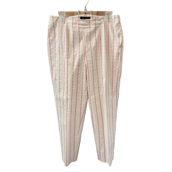 Piazza Sempione Jacquard Audrey Pants Champagne Ivory Cropped IT 48 US 12 - Picture 1 of 10